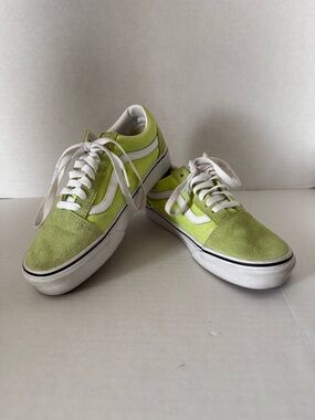 Vans Lime Green and White Old Skool Sneakers